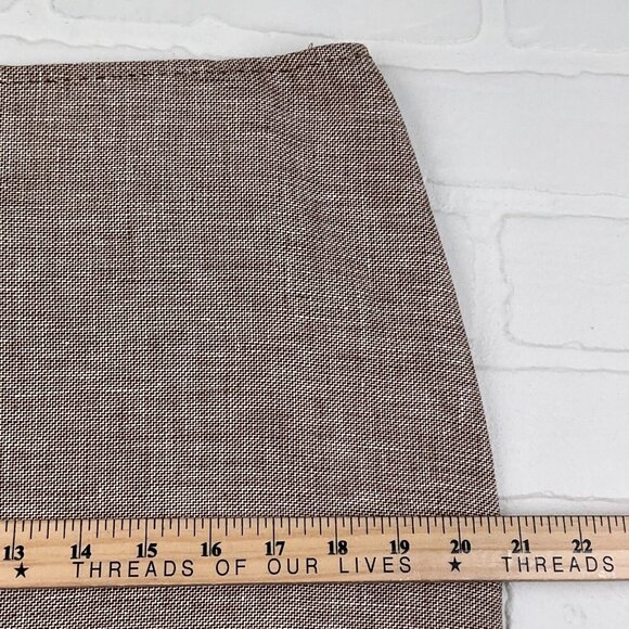 Kasper Skirt Women 10 Brown White Woven Linen Lined Straight Zip Career NWT - Picture 6 of 8